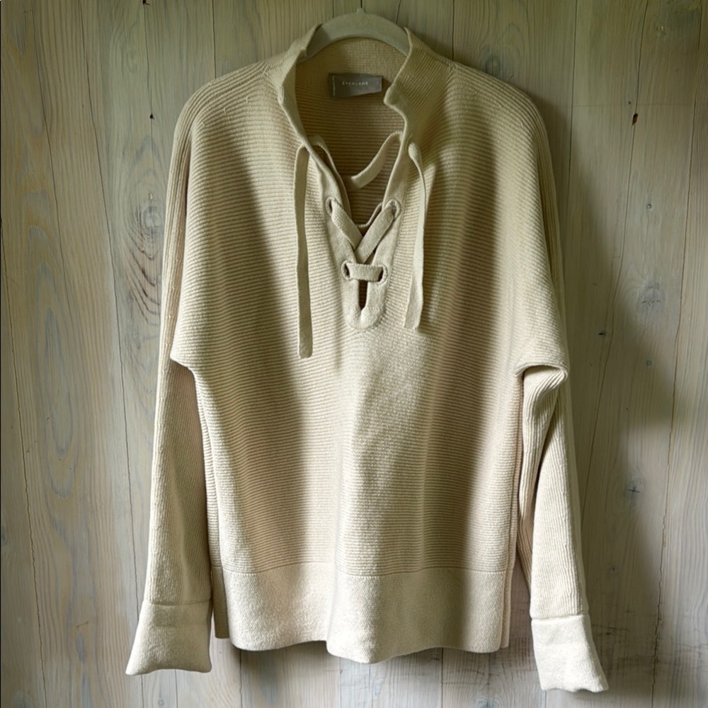 Everlane Cream Cotton Wool Sweater Size S